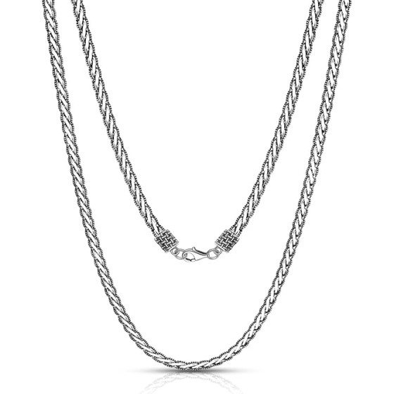 Visit the MaicuQ Store 925 sterling silver necklace for men, 4mm thick, rope necklace for men,20 22 24inch With Lobster The hottest silver men's necklace, The best choice for gifts